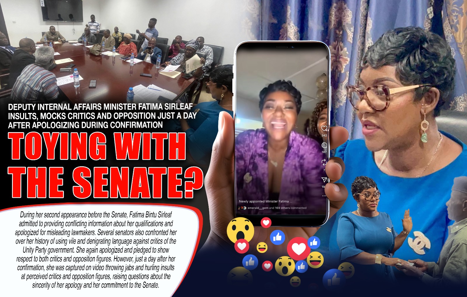 Liberia: Deputy Internal Affairs Minister Fatima Sirleaf Insults, Mocks Critics and Opposition Just a Day After Apologizing During Confirmation