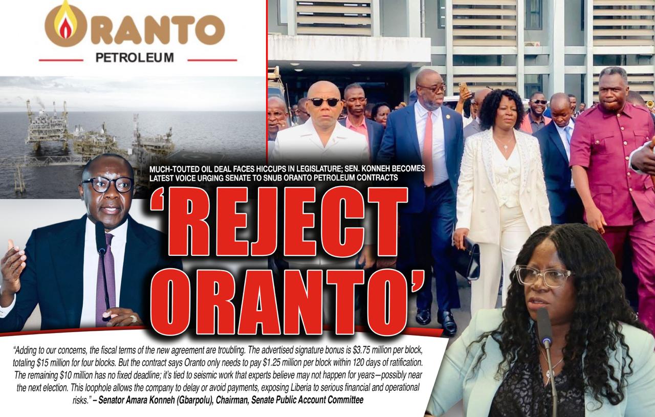 Liberia: Much-Touted Oil Deal Faces Hiccups in Legislature; Sen. Konneh Becomes Latest Voice Urging Senate to Snub Oranto Petroleum Contracts