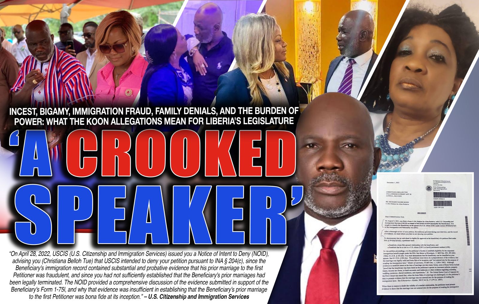Incest, Bigamy, Immigration Fraud, Family Denials, and the Burden of Power: What the Koon Allegations Mean for Liberia’s Legislature
