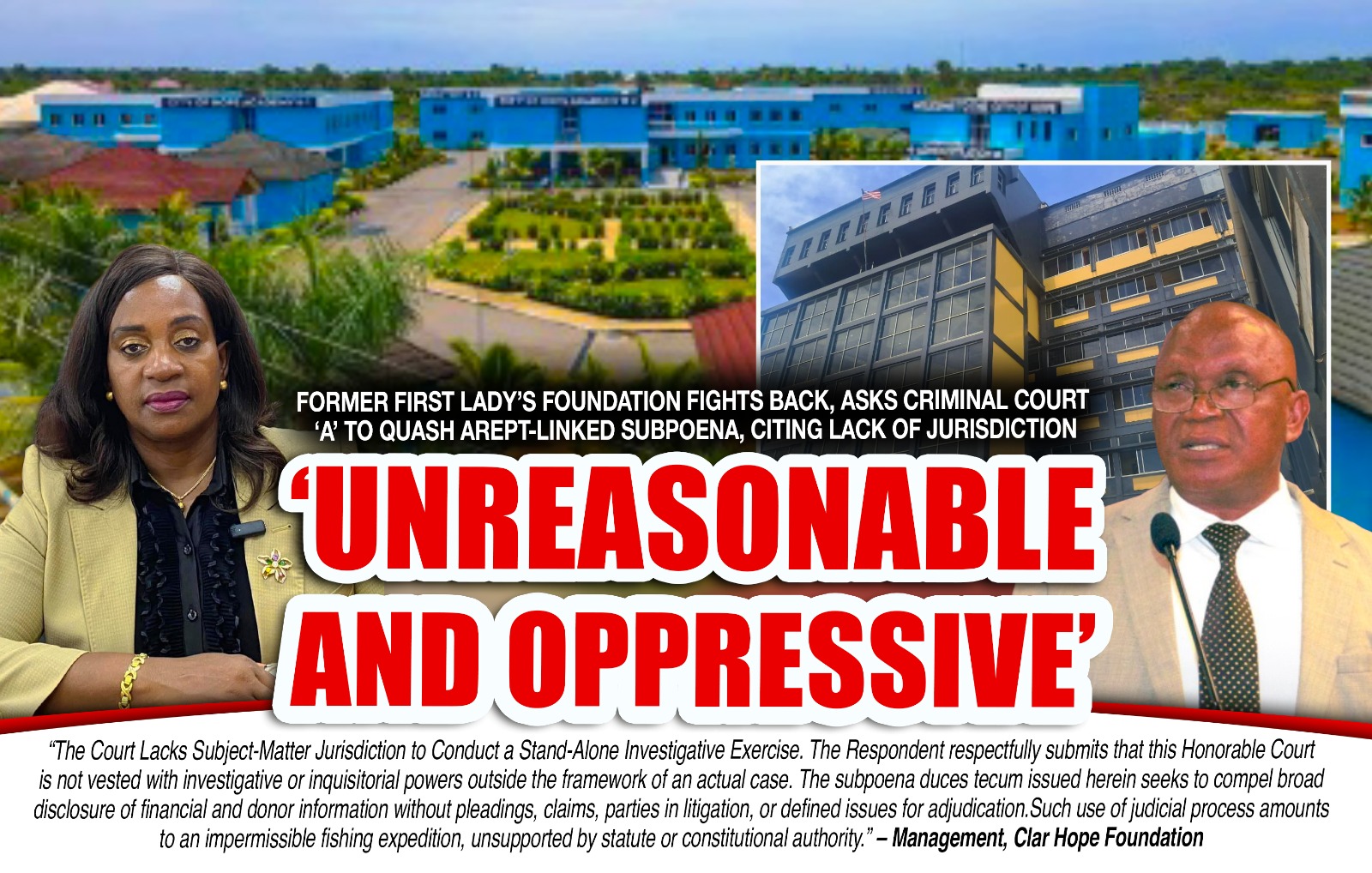 Liberia: Former First Lady’s Foundation Asks Criminal Court ‘A’ to Quash AREPT-Linked Subpoena, Citing Lack of Jurisdiction