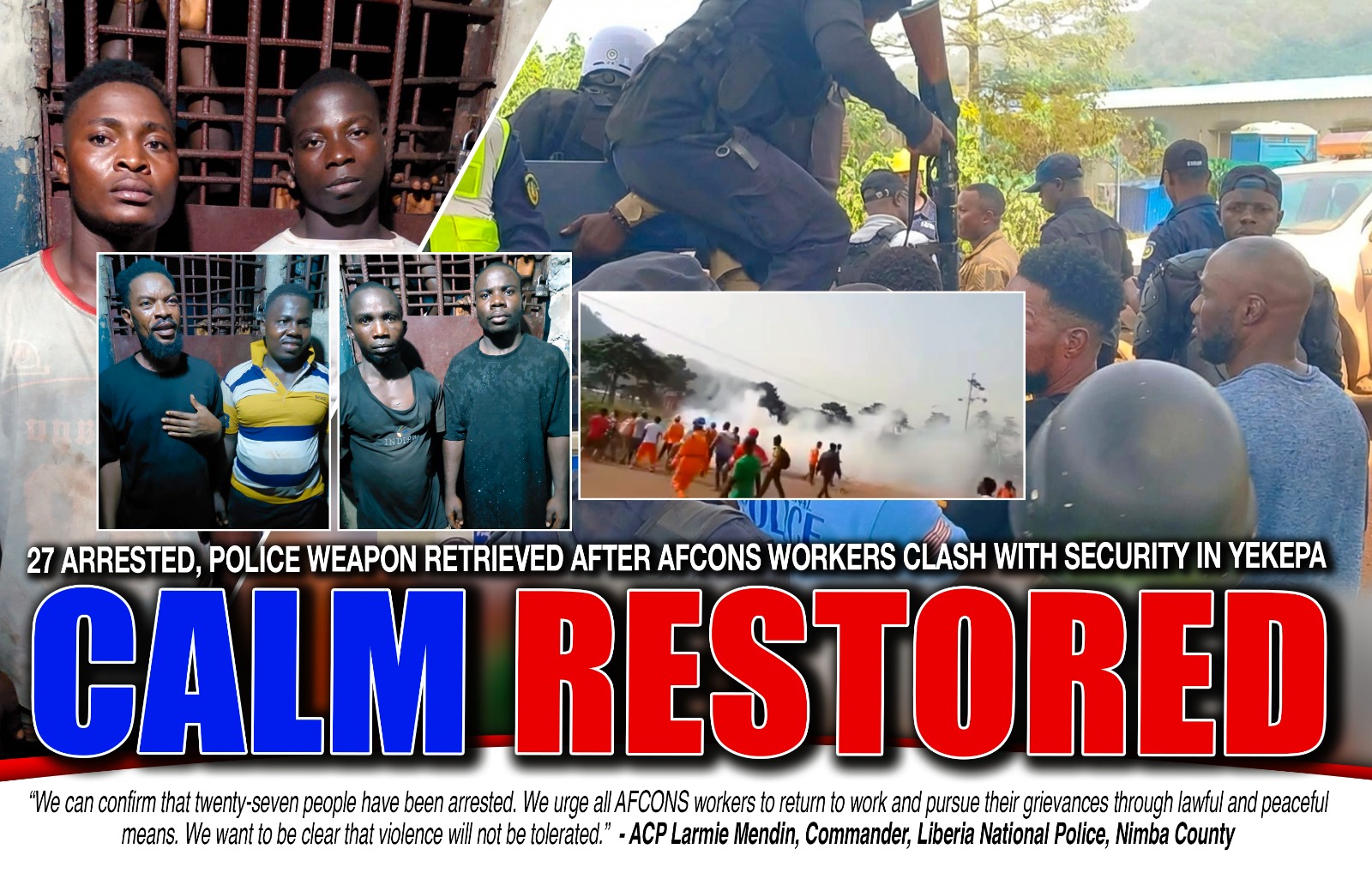 Liberia: 27 Arrested, Police Weapon Retrieved After AFCONS Workers Clash with Security