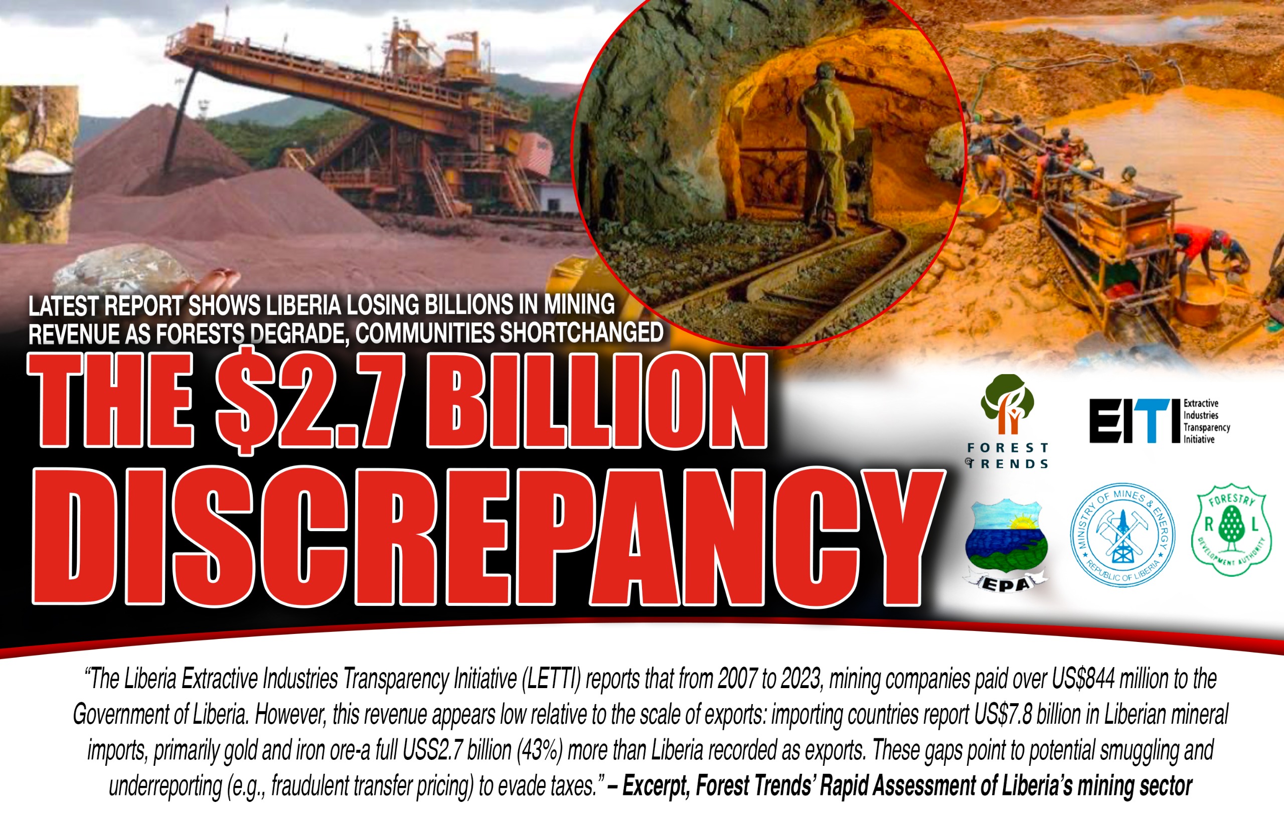 Latest Report Shows Liberia Losing Billions In Mining Revenue As Forests Degrade, Communities Shortchanged