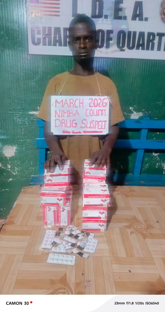 Liberia Drugs Agency Ganta Detachment Arrests Suspect With Tramadol Haul at Ganta Checkpoint