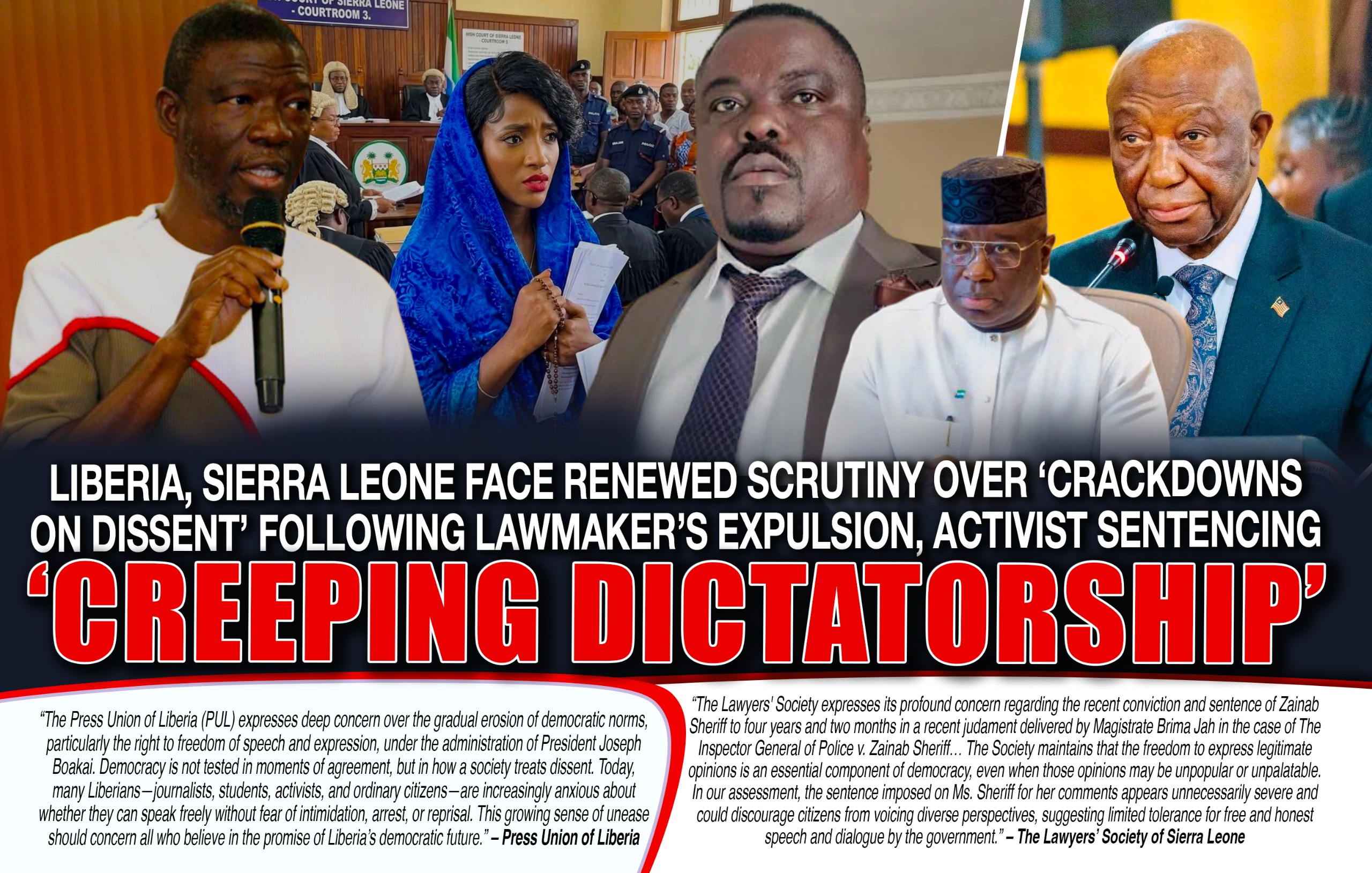 Liberia, Sierra Leone Face Renewed Scrutiny Over ‘Crackdowns on Dissent’ Following Lawmaker’s Expulsion, Activist Sentencing