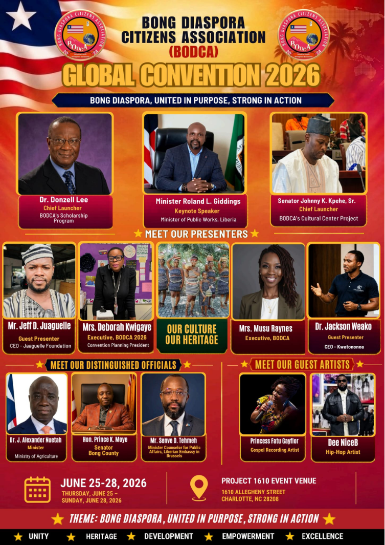 Liberia: BODCA Set to Host Diaspora Convention in Charlotte as Development Agenda for Bong County Takes Center Stage