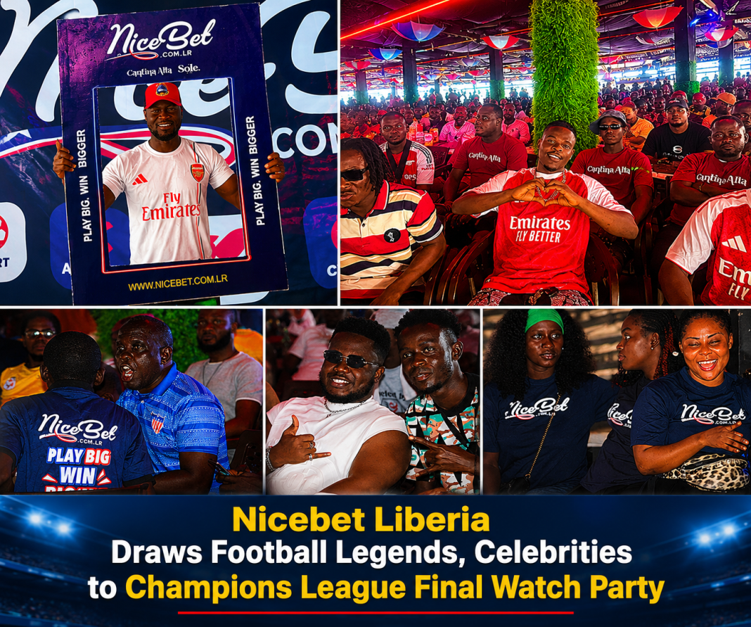 Nicebet Liberia Draws Football Legends, Celebrities to Champions League Final Watch Party