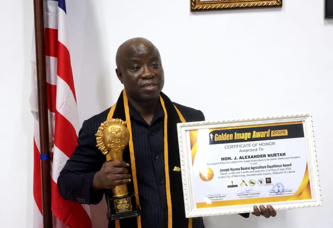 Agriculture Minister Receives Golden Image Award, Dedicates Honor to President Boakai, Ministry Staff and Liberian Farmers