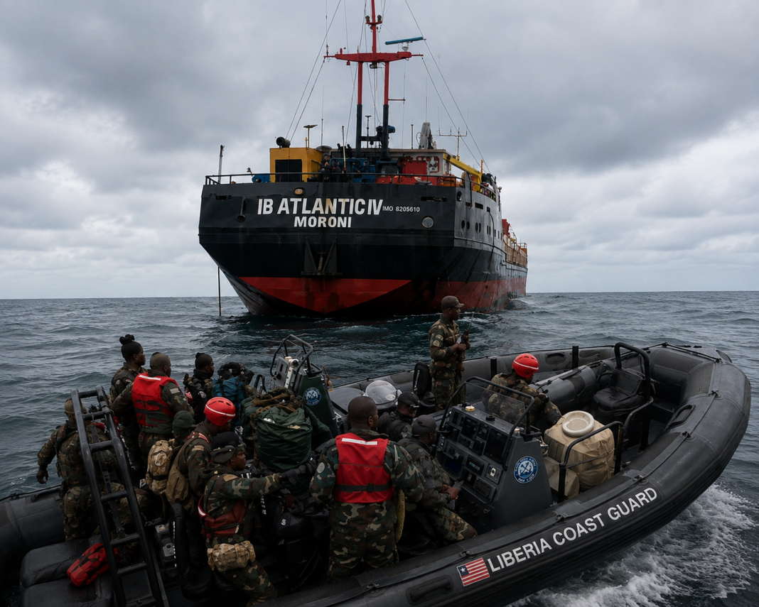 After Three Weeks, Three Countries and One Broken Chain of Command, the IB Atlantic IV Is No Longer Liberia’s Alone to Find