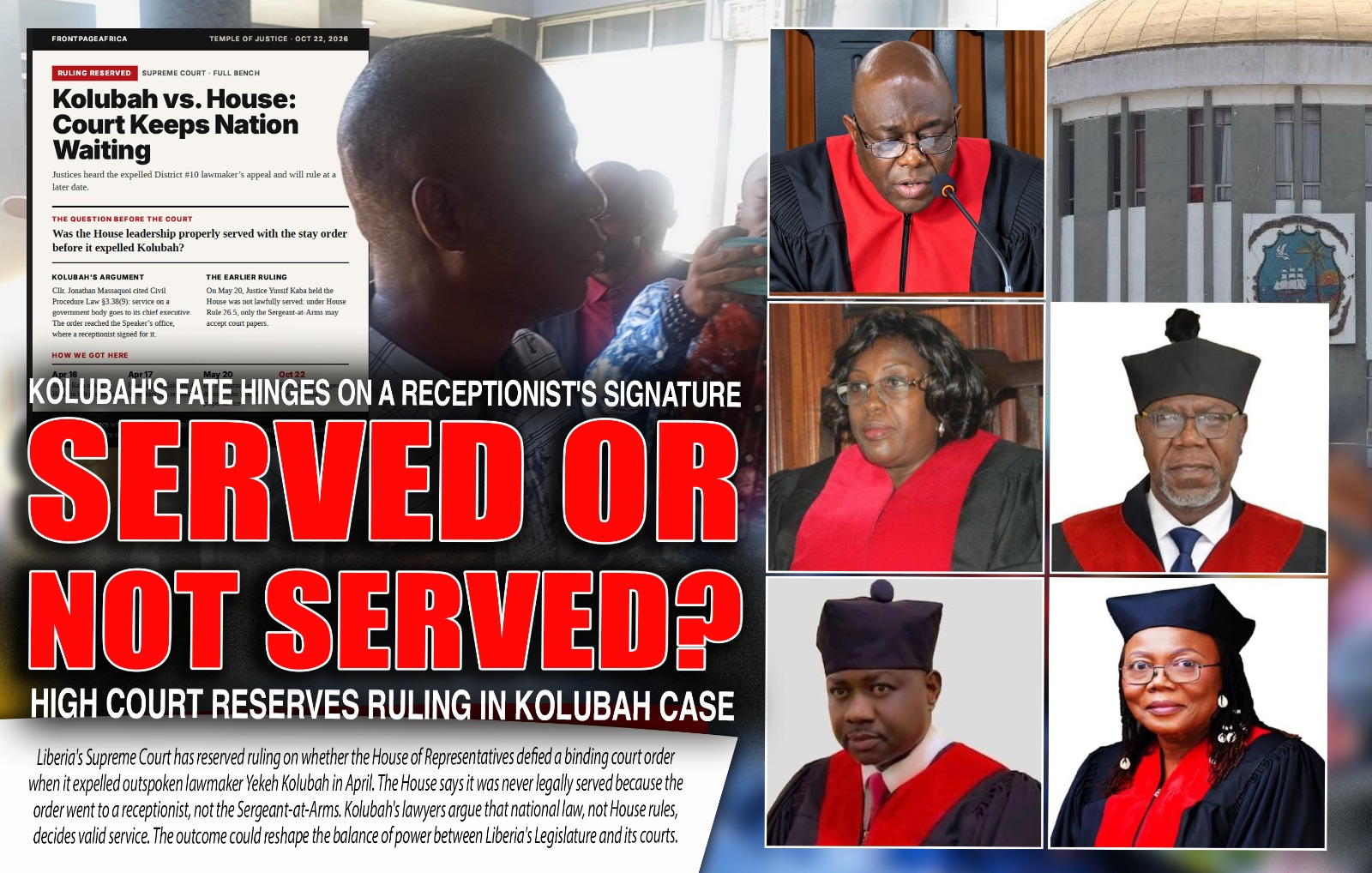 Liberia Supreme Court: Yekeh Kolubah Expulsion Defiance Case Heard